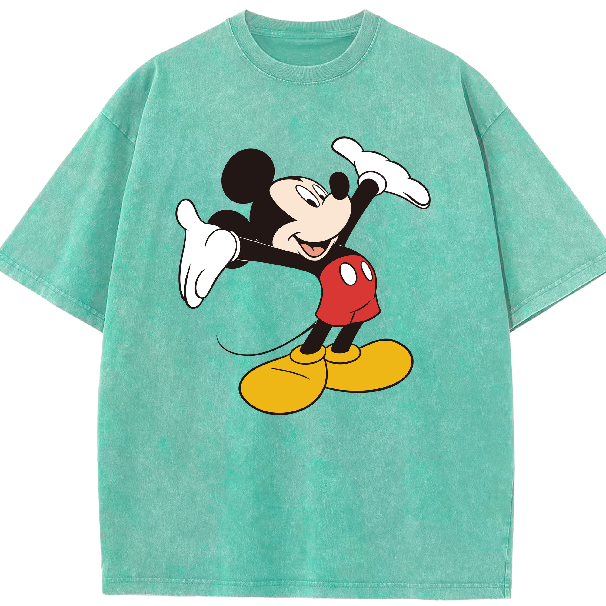 （画像用） ミッキーマウス Mickey Mouse 綿100% ヴィンテージ風 半袖Tシャツ（フロントプリント）